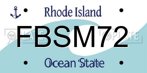 FBSM72 Rhode Island License Plate