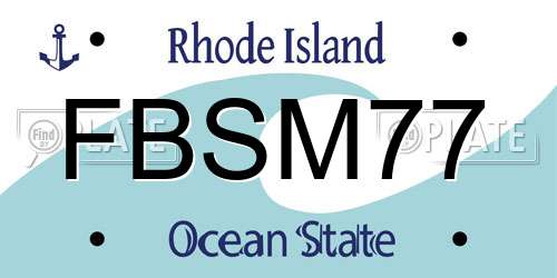 FBSM77 Rhode Island License Plate