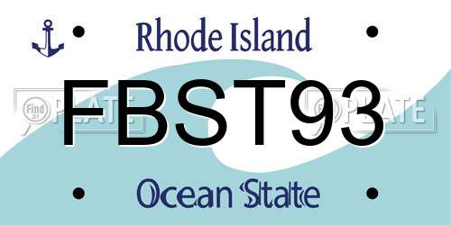 FBST93 Rhode Island License Plate