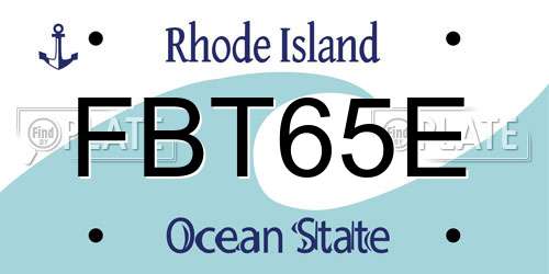 FBT65E Rhode Island License Plate