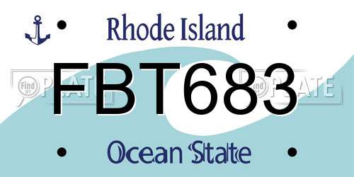 FBT683 Rhode Island License Plate
