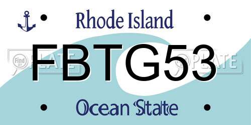 FBTG53 Rhode Island License Plate