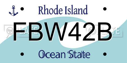 FBW42B Rhode Island License Plate