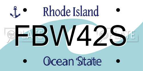 FBW42S Rhode Island License Plate