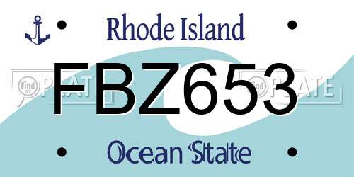 FBZ653 Rhode Island License Plate