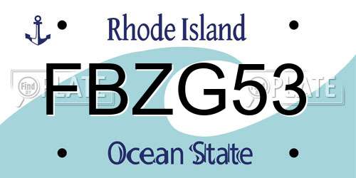 FBZG53 Rhode Island License Plate