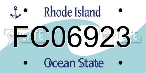 FC06923 Rhode Island License Plate