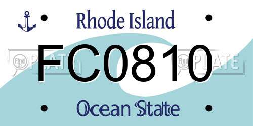FC0810 Rhode Island License Plate