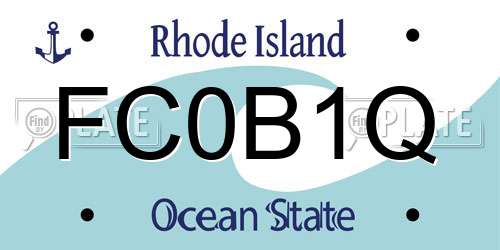 FC0B1Q Rhode Island License Plate
