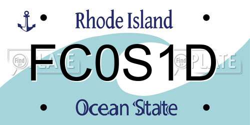 FC0S1D Rhode Island License Plate