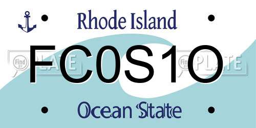 FC0S1O Rhode Island License Plate