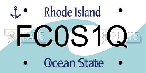 FC0S1Q Rhode Island License Plate