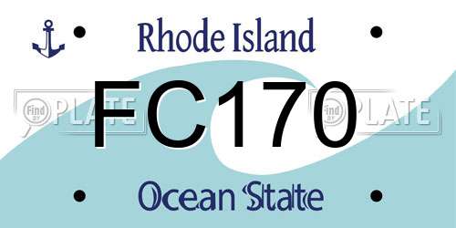 FC170 Rhode Island License Plate