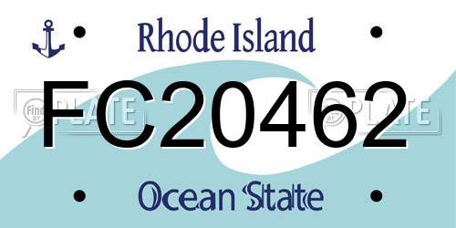 FC20462 Rhode Island License Plate