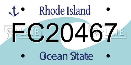 FC20467 Rhode Island License Plate