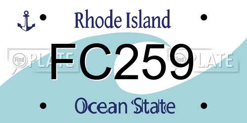 FC259 Rhode Island License Plate