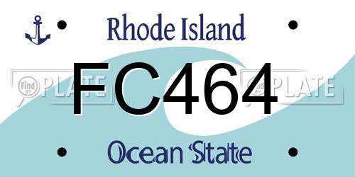 FC464 Rhode Island License Plate