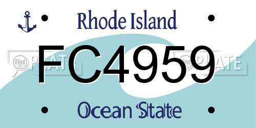 FC4959 Rhode Island License Plate