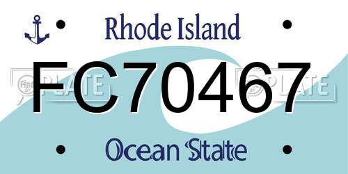 FC70467 Rhode Island License Plate