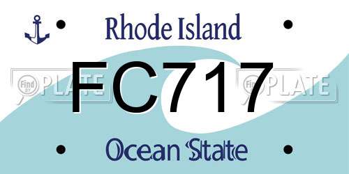FC717 Rhode Island License Plate