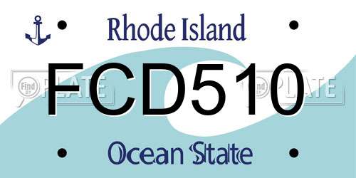 FCD510 Rhode Island License Plate