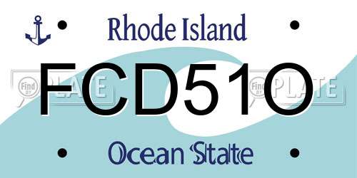 FCD51O Rhode Island License Plate