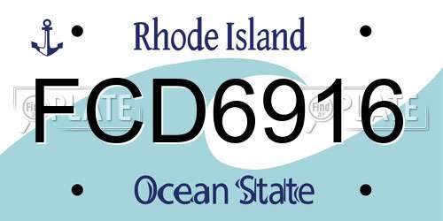 FCD6916 Rhode Island License Plate
