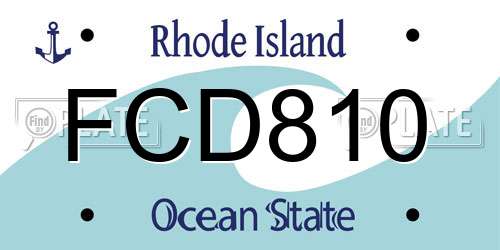 FCD810 Rhode Island License Plate