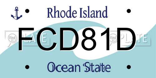 FCD81D Rhode Island License Plate