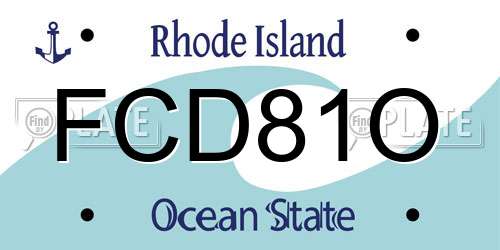 FCD81O Rhode Island License Plate