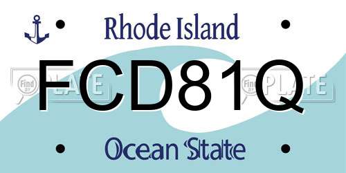 FCD81Q Rhode Island License Plate