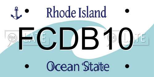 FCDB10 Rhode Island License Plate