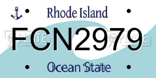FCN2979 Rhode Island License Plate