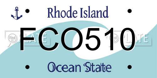 FCO510 Rhode Island License Plate