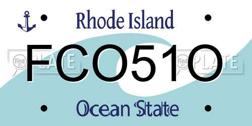 FCO51O Rhode Island License Plate