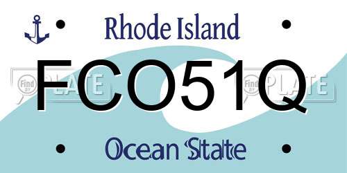 FCO51Q Rhode Island License Plate