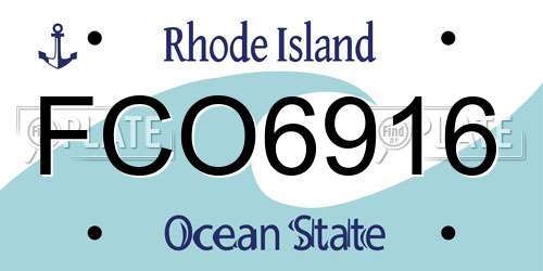 FCO6916 Rhode Island License Plate