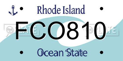 FCO810 Rhode Island License Plate