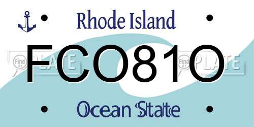 FCO81O Rhode Island License Plate