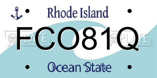 FCO81Q Rhode Island License Plate
