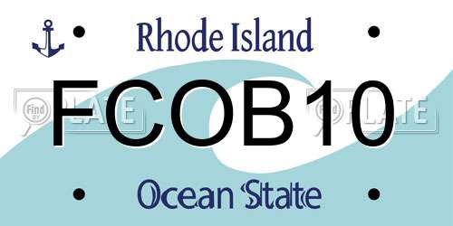 FCOB10 Rhode Island License Plate