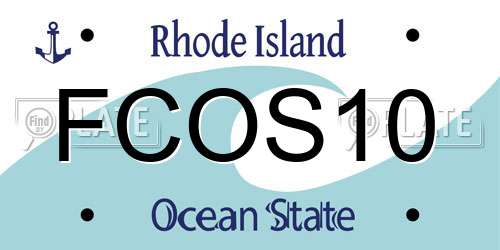 FCOS10 Rhode Island License Plate