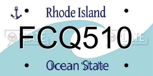 FCQ510 Rhode Island License Plate