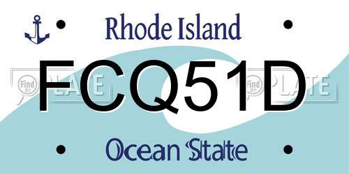 FCQ51D Rhode Island License Plate