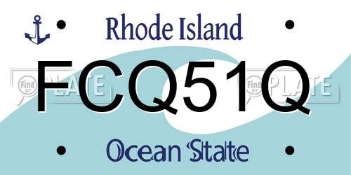 FCQ51Q Rhode Island License Plate
