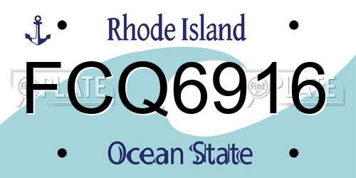 FCQ6916 Rhode Island License Plate
