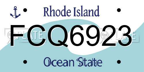 FCQ6923 Rhode Island License Plate