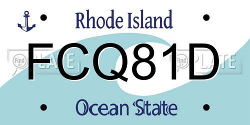 FCQ81D Rhode Island License Plate