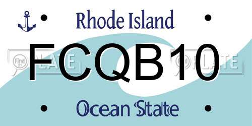 FCQB10 Rhode Island License Plate