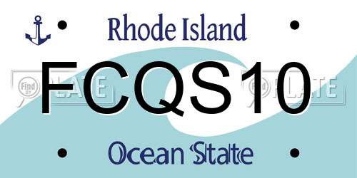 FCQS10 Rhode Island License Plate